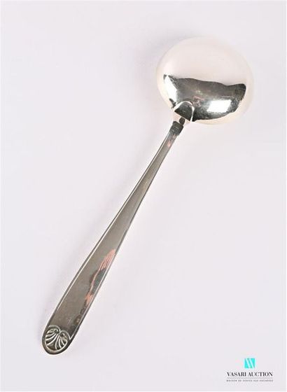 Silver plated metal ladle, the handle decorated...