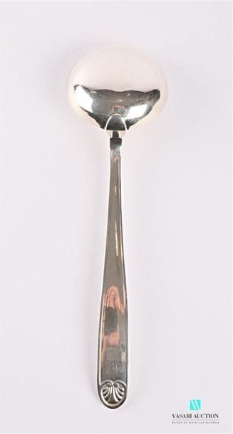Silver plated metal ladle, the handle decorated...