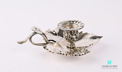 A silver bronze candleholder in the shape...