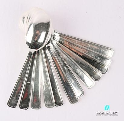 Suite of twelve silver plated metal dessert...