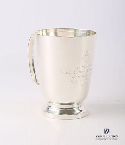 Mug in silver plated metal in the shape of...