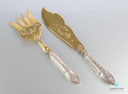 A fish serving set, the handles are silver...