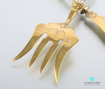 A fish serving set, the handles are silver...