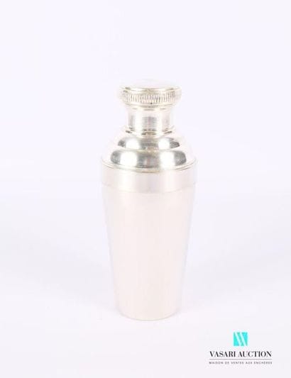 Tapered silver metal shaker, the spout cap...