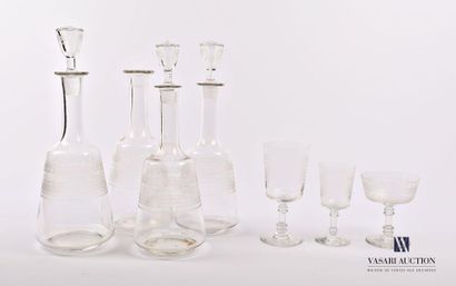 Serving part of crystal glasses decorated...