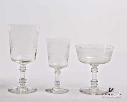 Serving part of crystal glasses decorated...