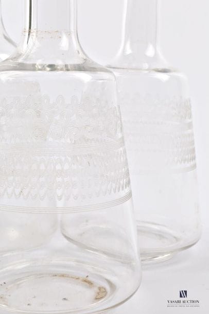 Serving part of crystal glasses decorated...