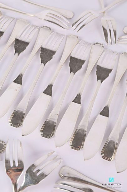 Suite of silver-plated metal cutlery model...