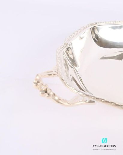 A silver-plated metal basket with an animated...