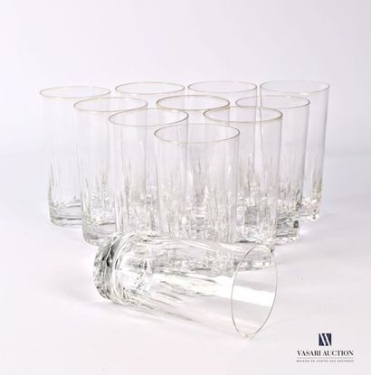 A suite of eleven orangeade glasses in crystal...