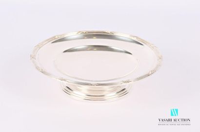 Plate mounted in silver plated metal resting...