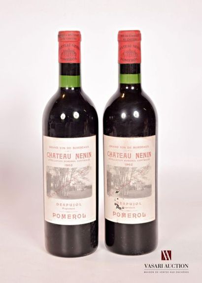 2 bottlesChâteau NÉNINPomerol1962
And. a...