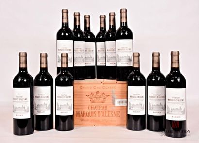 12 bottlesChatau MARQUIS D'ALESME Margaux...