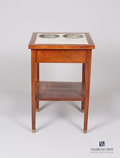 Mahogany and mahogany veneer, the dark square...