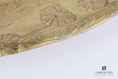 Bronze oval pocket-table with bas-relief...
