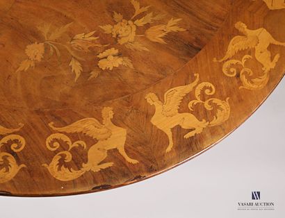 Dining room table in natural wood and veneer,...