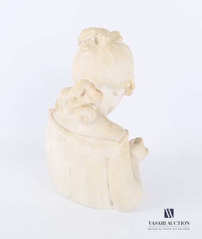 Alabaster subject representing a pensive...