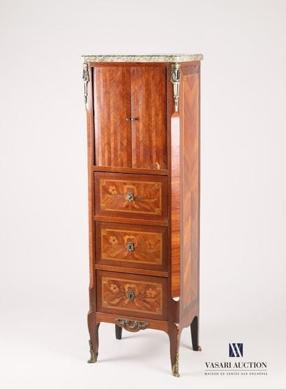 Storage cabinet in rosewood veneer inlaid...