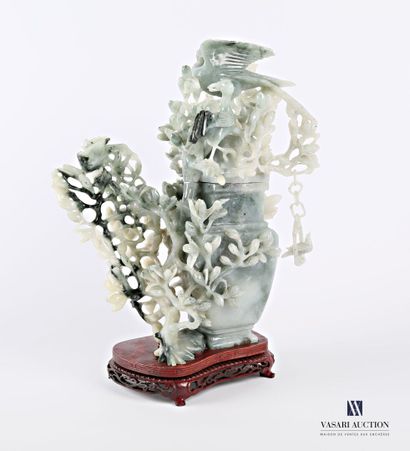 CHINA

Covered vase in greyish white hard...