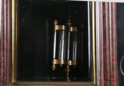 Black marble and Morello cherry marble mantel,...