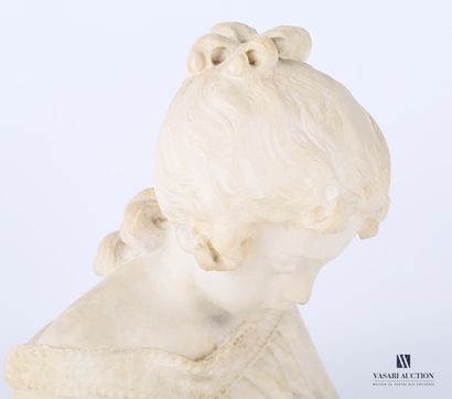 Alabaster subject representing a pensive...