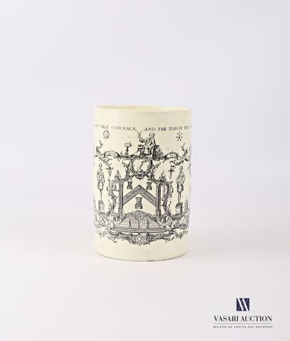 Fine earthenware mug slightly barrel-shaped...