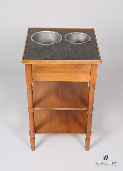Mahogany and mahogany veneer, the dark square...