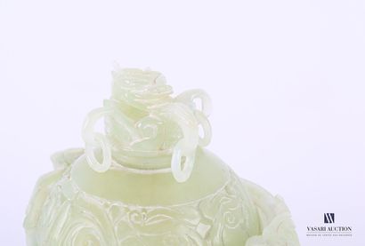 CHINA

Green hard stone perfume burner resting...