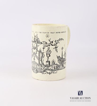 Fine earthenware mug slightly barrel-shaped...