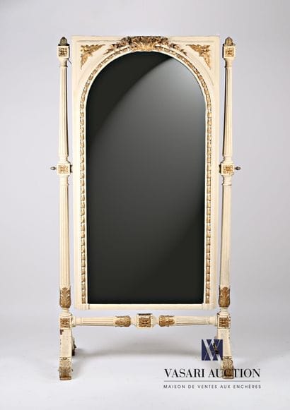 Psyche mirror in moulded, sculpted, cream...