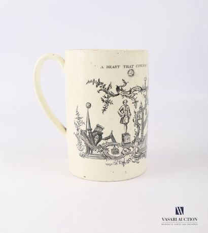 Fine earthenware mug slightly barrel-shaped...