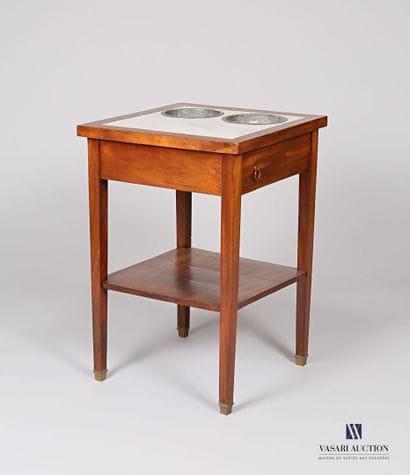 Mahogany and mahogany veneer, the dark square...