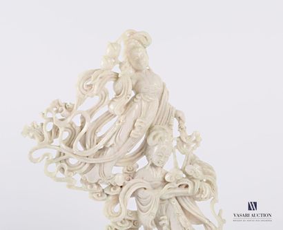 CHINA 

Hard stone sculpture depicting two...