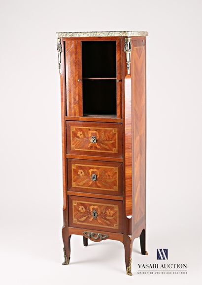 Storage cabinet in rosewood veneer inlaid...