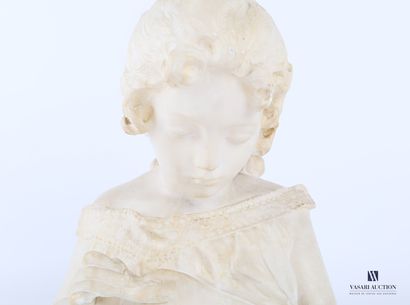 Alabaster subject representing a pensive...