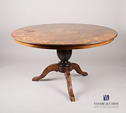 Dining room table in natural wood and veneer,...