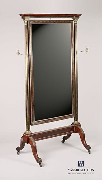 A mahogany and mahogany veneered psymee,...