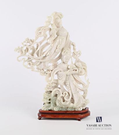 CHINA 

Hard stone sculpture depicting two...