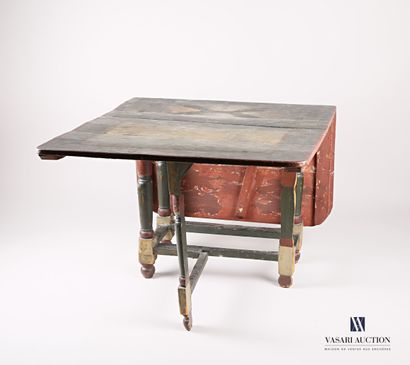 Moulded and painted natural wood table, the...