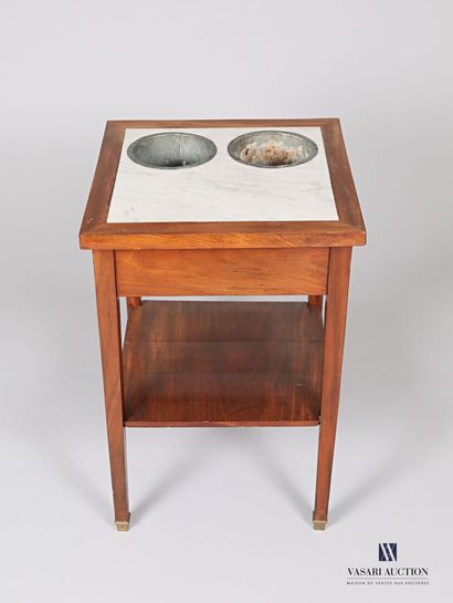 Mahogany and mahogany veneer, the dark square...