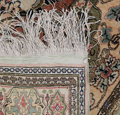 
Silk and cotton carpet decorated with a...