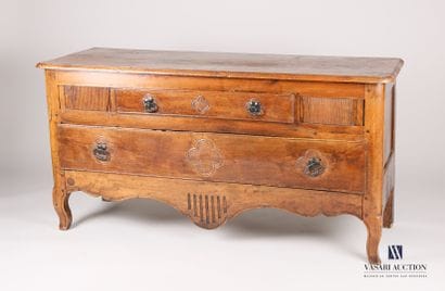 Moulded natural wood chest of drawers, it...