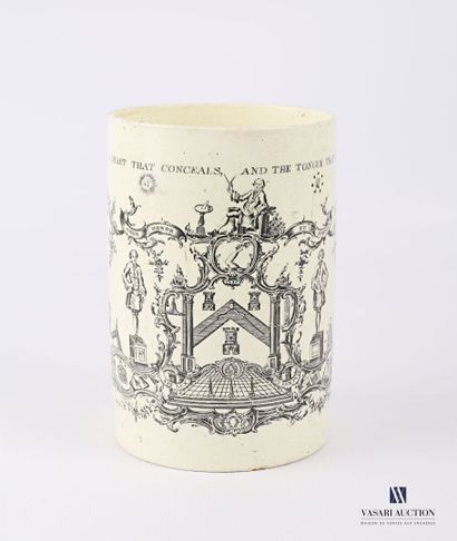 Fine earthenware mug slightly barrel-shaped...