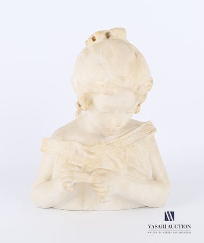 Alabaster subject representing a pensive...