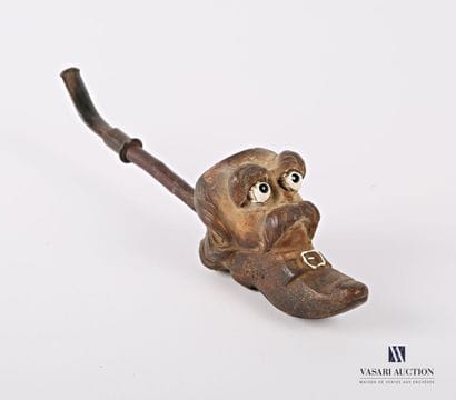 MAISON GAMBIER 

Clay pipe with bearded man's...