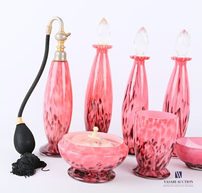 Nécessaire de toilette en verre jaspé dans...