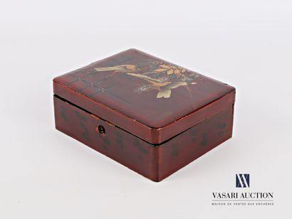 Rectangular box of boiled lacquered cardboard...