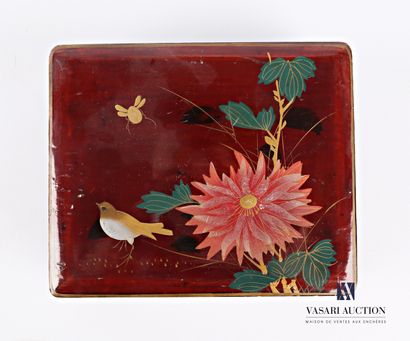 Rectangular box of boiled lacquered cardboard...