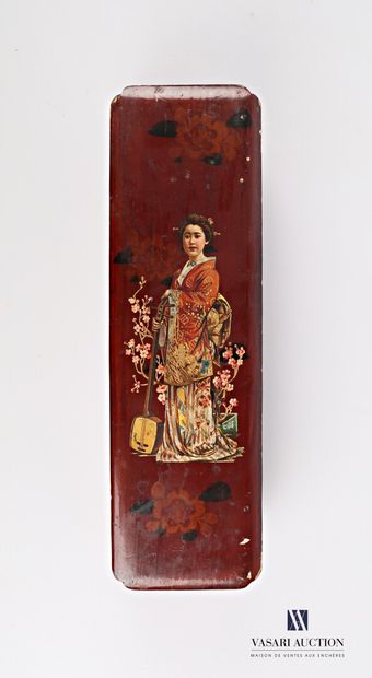 Rectangular glove box made of boiled lacquered...