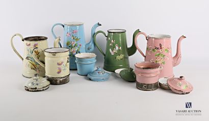 Set of four coffee pots and their truncated...